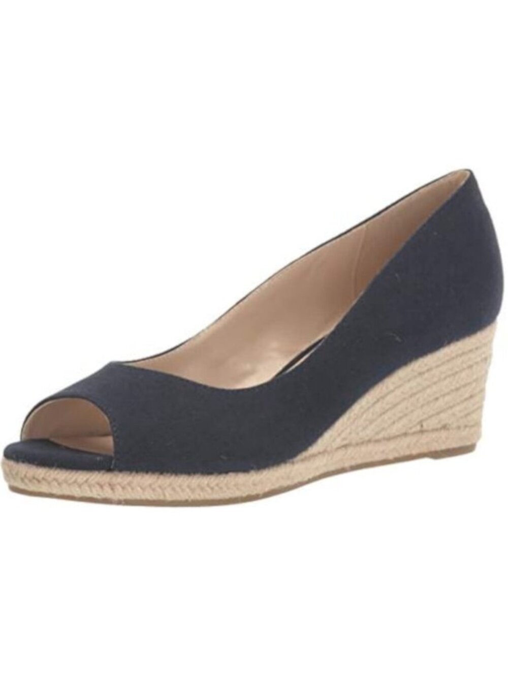 BANDOLINO Womens Breathable Padded Nuri Peep Toe Wedge Slip On Espadrille Shoes